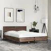 vidaXL Cadre de lit chêne marron 140x190 cm bois d'ingénierie et métal