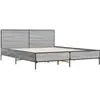 vidaXL Cadre de lit sonoma gris 140x190 cm bois d'ingénierie et métal
