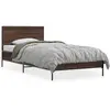 vidaXL Cadre de lit chêne marron 200x200 cm bois d'ingénierie et métal