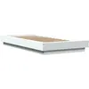 vidaXL Cadre de lit avec lumières LED blanc 140x190 cm bois ingénierie