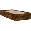 vidaXL Cadre de lit à tiroirs chêne fumé 160x200 cm bois d'ingénierie