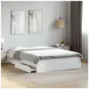 vidaXL Vidaxl Cadre De Lit Avec Tiroirs Sans Matelas Blanc 140x200 Cm