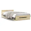 vidaXL Cadre de lit et tiroirs chêne sonoma 140x190 cm bois ingénierie