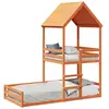 vidaXL Lit superposé avec toit cire marron 80x200cm bois massif de pin