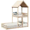 vidaXL Lit superposé avec toit 80x200 cm bois de pin massif