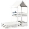 vidaXL Lit superposé avec toit blanc 90x200 cm bois de pin massif