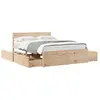 vidaXL Cadre de lit avec tiroirs 140x190 cm bois de pin massif