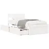 vidaXL Cadre de lit avec tiroirs blanc 120x190 cm bois pin massif