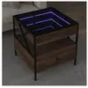 vidaXL Table basse avec LED Infinity chêne marron 50x50x51 cm