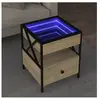 vidaXL Table basse avec LED Infinity chêne sonoma 40x40x51 cm