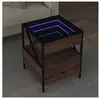 vidaXL Table basse avec LED Infinity chêne marron 40x40x51 cm