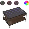 vidaXL Table basse avec LED infini chêne marron 70x50x38 cm