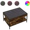 vidaXL Table basse avec LED Infinity chêne fumé 70x50x38 cm