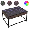 vidaXL Table basse avec LED infini chêne marron 70x50x41 cm