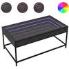 vidaXL Table basse avec LED infini noir 90x50x41 cm