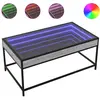 vidaXL Table basse avec LED infini sonoma gris 90x50x41 cm