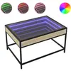 vidaXL Table basse avec LED infini chêne sonoma 70x50x41 cm