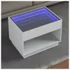 vidaXL Table basse avec LED infini blanc 70x50x50 cm