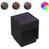 vidaXL Table basse avec LED infini noir 70x50x50 cm