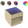 vidaXL Table basse avec LED infini chêne sonoma 70x50x50 cm