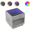 vidaXL Table basse avec LED infini gris béton 70x50x50 cm