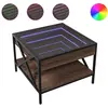 vidaXL Table basse avec LED Infinity chêne marron 50x50x38 cm