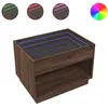 vidaXL Table basse avec LED infini chêne marron 70x50x50 cm