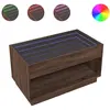 vidaXL Table basse avec LED infini chêne marron 90x50x50 cm