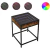 vidaXL Table basse avec LED Infinity chêne fumé 40x40x51 cm