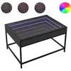 vidaXL Table basse avec LED infini noir 70x50x41 cm