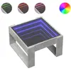 vidaXL Table basse avec LED infini gris béton 50x53x30 cm