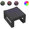 vidaXL Table basse avec LED infini noir 50x53x30 cm