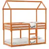 vidaXL Lit superposé avec toit cire marron 90x190cm bois massif de pin