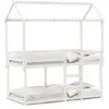vidaXL Lit superposé avec toit blanc 80x200 cm bois massif de pin