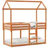 vidaXL Lit superposé avec toit cire marron 80x200cm bois massif de pin