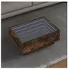 vidaXL Table basse avec LED chêne fumé 70x50x30 cm bois d'ingénierie