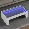 vidaXL Vidaxl Table Basse Avec Led Infini Blanc 90x50x30 Cm