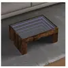 vidaXL Table basse avec LED infini chêne fumé 70x50x30 cm