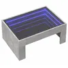 vidaXL Table basse avec LED infini gris béton 70x50x30 cm