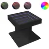 vidaXL Table basse avec LED noir 50x50x45 cm bois d'ingénierie