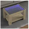 vidaXL Table basse avec LED chêne sonoma 73x53x45 cm bois d'ingénierie