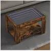 vidaXL Table basse avec LED chêne fumé 73x53x45 cm bois d'ingénierie