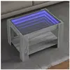 vidaXL Table basse avec LED sonoma gris 73x53x45 cm bois d'ingénierie