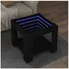 vidaXL Table basse avec LED noir 53x53x45 cm bois d'ingénierie