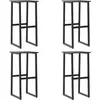 vidaXL Tabourets de bar lot de 4 noir acier enduit de poudre