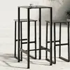 vidaXL Table de bar noir 50x50x110 cm acier enduit de poudre
