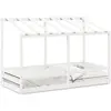 vidaXL Lit pour enfants avec toit blanc 100x200 cm bois de pin massif
