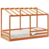 vidaXL Lit pour enfants et toit cire marron 100x200 cm bois massif pin