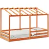 vidaXL Lit pour enfants et toit cire marron 90x200 cm bois massif pin