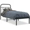 vidaXL Cadre de lit métal avec tête de lit noir 135x190 cm